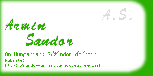 armin sandor business card